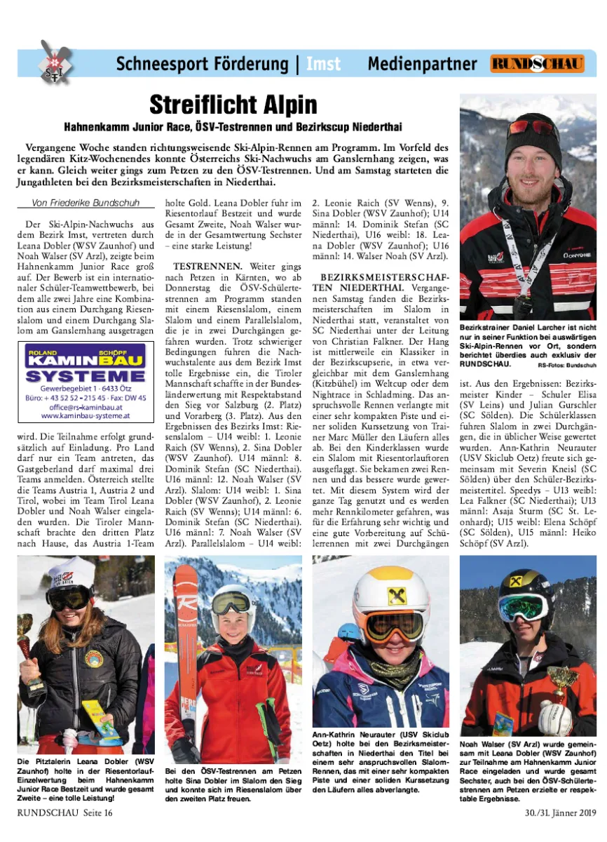 Bericht ÖSV Testrennen und Hahnenkamm Junior Race